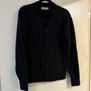 Everlane Men's Charcoal Wool Cardigan Sweater